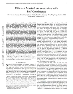 Efficient Masked Autoencoders with Self-Consistency