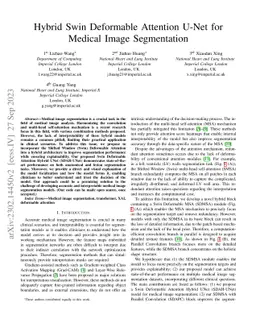 Swin Deformable Attention Hybrid U-Net for Medical Image Segmentation