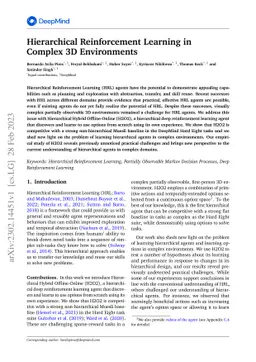 Hierarchical Reinforcement Learning in Complex 3D Environments