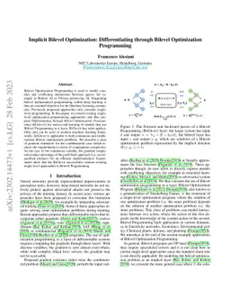 Implicit Bilevel Optimization: Differentiating through Bilevel
  Optimization Programming