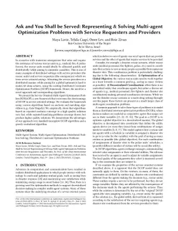 Ask and You Shall be Served: Representing and Solving Multi-agent
  Optimization Problems with Service Requesters and Providers