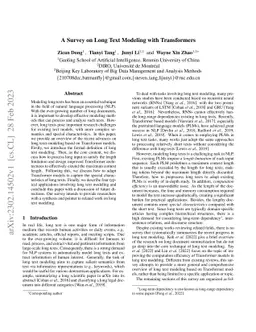 A Survey on Long Text Modeling with Transformers