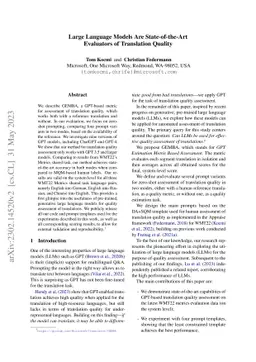 Large Language Models Are State-of-the-Art Evaluators of Translation
  Quality