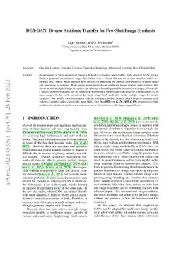 DEff-GAN: Diverse Attribute Transfer for Few-Shot Image Synthesis
