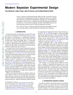 Modern Bayesian Experimental Design