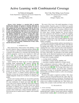 Active Learning with Combinatorial Coverage