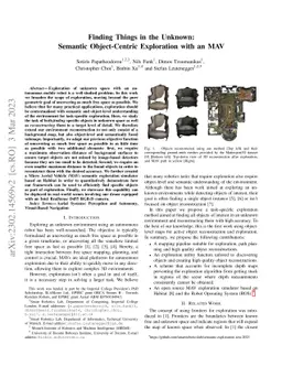 Finding Things in the Unknown: Semantic Object-Centric Exploration with
  an MAV