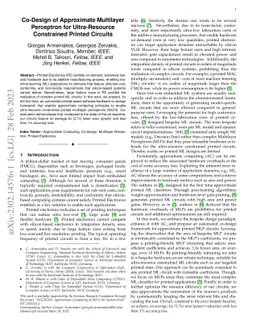 Co-Design of Approximate Multilayer Perceptron for Ultra-Resource
  Constrained Printed Circuits