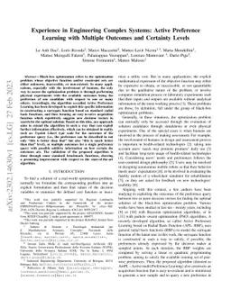Experience in Engineering Complex Systems: Active Preference Learning
  with Multiple Outcomes and Certainty Levels