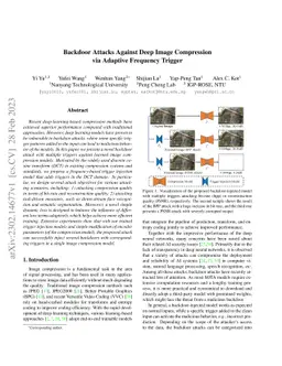 Backdoor Attacks Against Deep Image Compression via Adaptive Frequency
  Trigger