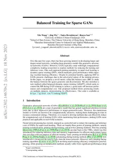 Balanced Training for Sparse GANs