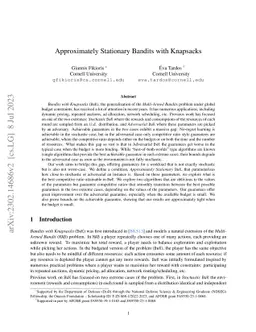 Approximately Stationary Bandits with Knapsacks