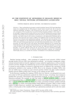 On the existence of minimizers in shallow residual ReLU neural network
  optimization landscapes