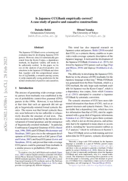 Is Japanese CCGBank empirically correct? A case study of passive and
  causative constructions