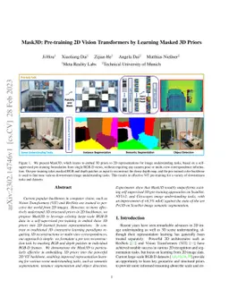 Mask3D: Pre-training 2D Vision Transformers by Learning Masked 3D Priors