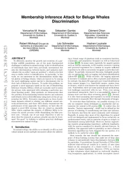 Membership Inference Attack for Beluga Whales Discrimination