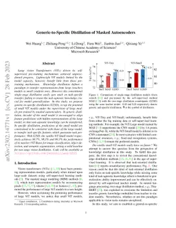 Generic-to-Specific Distillation of Masked Autoencoders