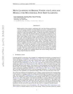Meta Learning to Bridge Vision and Language Models for Multimodal
  Few-Shot Learning
