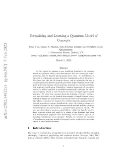 Formalising and Learning a Quantum Model of Concepts