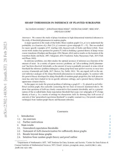 Sharp thresholds in inference of planted subgraphs