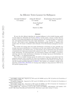 An Efficient Tester-Learner for Halfspaces