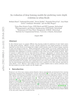 An evaluation of deep learning models for predicting water depth
  evolution in urban floods