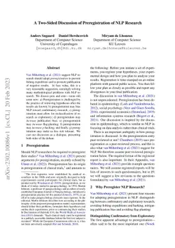 A Two-Sided Discussion of Preregistration of NLP Research