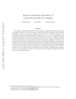 Improved dimension dependence of a proximal algorithm for sampling