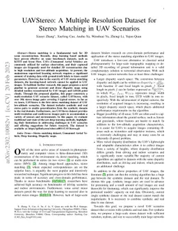 UAVStereo: A Multiple Resolution Dataset for Stereo Matching in UAV
  Scenarios