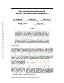Progressive Ensemble Distillation: Building Ensembles for Efficient
  Inference