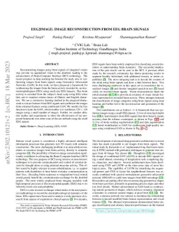 EEG2IMAGE: Image Reconstruction from EEG Brain Signals