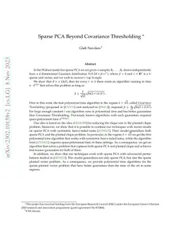 Sparse PCA Beyond Covariance Thresholding