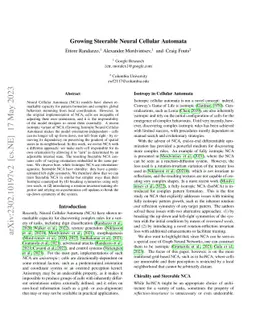 Growing Steerable Neural Cellular Automata