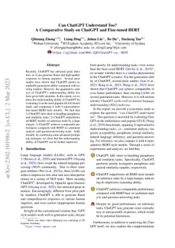 Can ChatGPT Understand Too? A Comparative Study on ChatGPT and
  Fine-tuned BERT