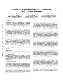 Multiagent Inverse Reinforcement Learning via Theory of Mind Reasoning