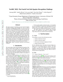 VoxSRC 2022: The Fourth VoxCeleb Speaker Recognition Challenge