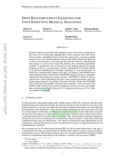 Deep Reinforcement Learning for Cost-Effective Medical Diagnosis