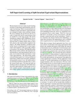 Self-supervised learning of Split Invariant Equivariant representations