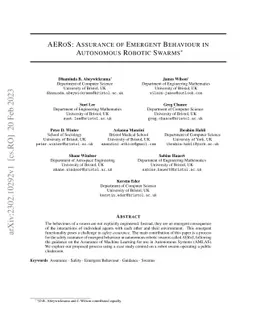 AERoS: Assurance of Emergent Behaviour in Autonomous Robotic Swarms