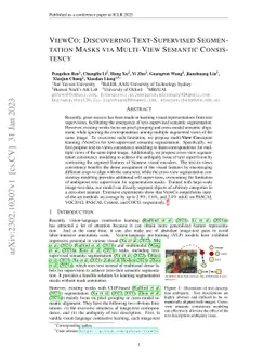 ViewCo: Discovering Text-Supervised Segmentation Masks via Multi-View
  Semantic Consistency
