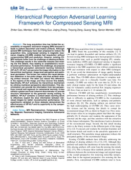 Hierarchical Perception Adversarial Learning Framework for Compressed
  Sensing MRI