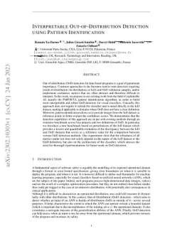 Interpretable Out-Of-Distribution Detection Using Pattern Identification