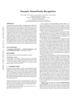 Dynamic Named Entity Recognition