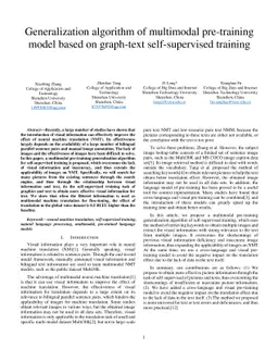 Generalization algorithm of multimodal pre-training model based on
  graph-text self-supervised training