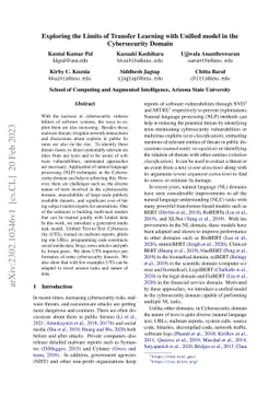 Exploring the Limits of Transfer Learning with Unified Model in the
  Cybersecurity Domain