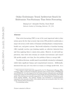 Online Evolutionary Neural Architecture Search for Multivariate
  Non-Stationary Time Series Forecasting