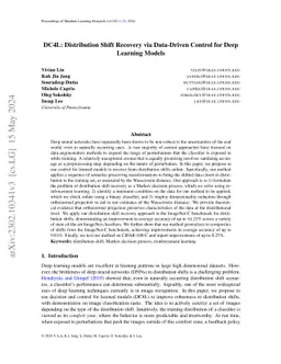 DC4L: Distribution Shift Recovery via Data-Driven Control for Deep
  Learning Models