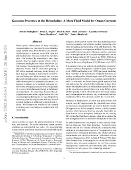 Gaussian processes at the Helm(holtz): A more fluid model for ocean
  currents