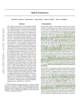 Optical Transformers