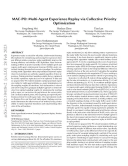 MAC-PO: Multi-Agent Experience Replay via Collective Priority
  Optimization